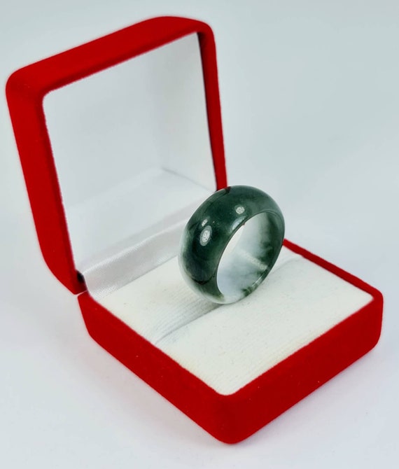 Rare Jadeite Round Ring Band (US Size 9 3/4) Grad… - image 7