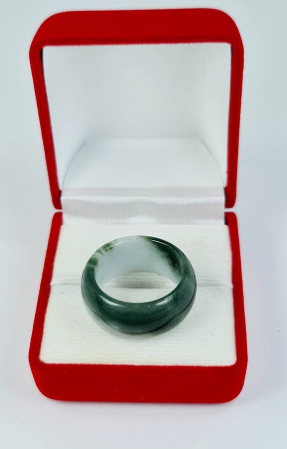 Rare Jadeite Round Ring Band (US Size 9 3/4) Grad… - image 6
