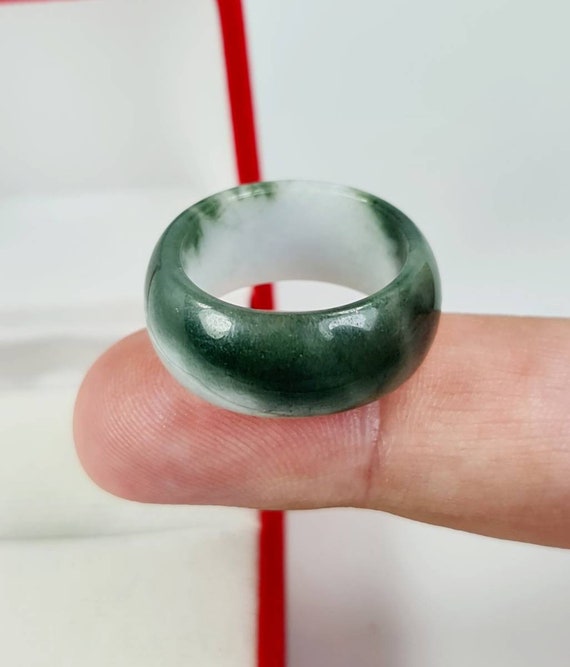 Rare Jadeite Round Ring Band (US Size 9 3/4) Grad… - image 3