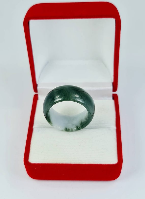 Rare Jadeite Round Ring Band (US Size 9 3/4) Grad… - image 2