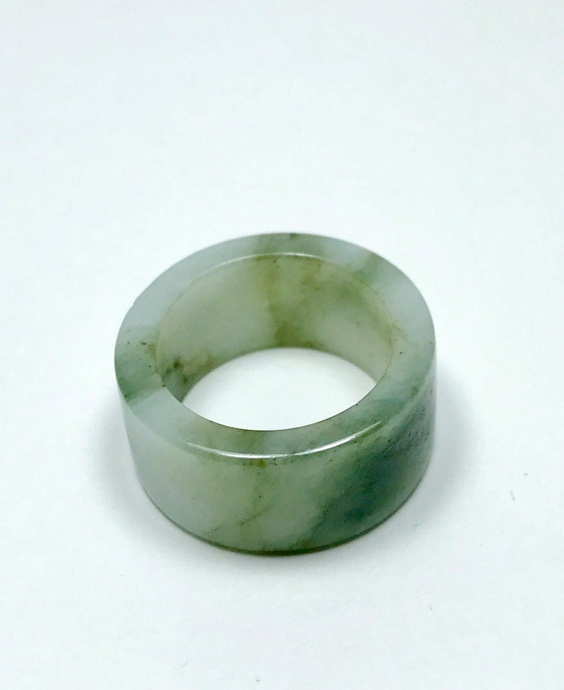 US Size 9 14 Burma Jade Jadeite Ring Thumb RingPendant Natural Grade A Jade Translucent Icy Moss In Snow Jadeite Thumb Ring Jade Band