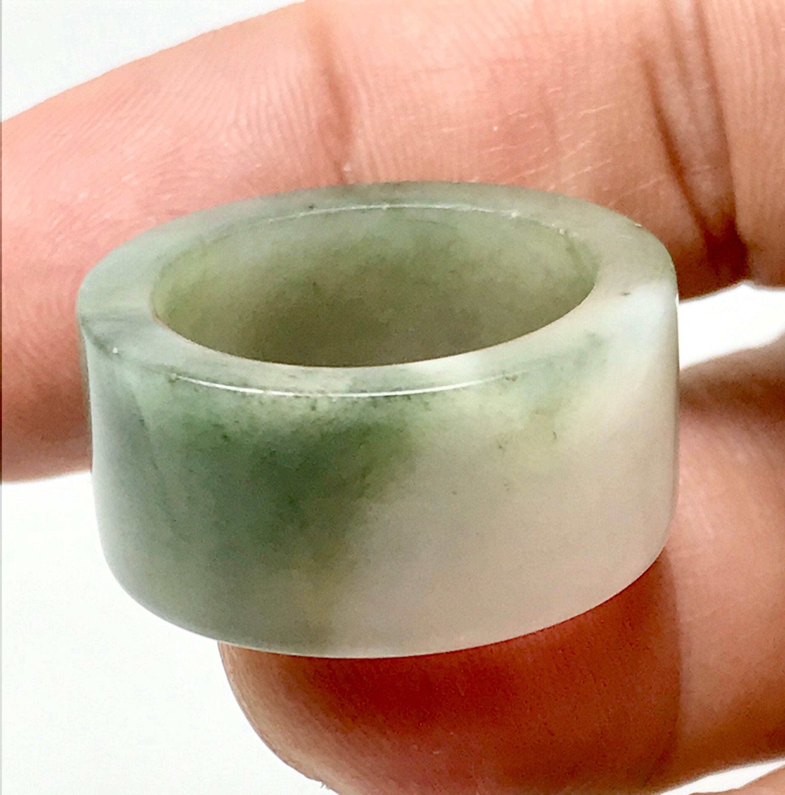 1281 Type A Burmese Jade Jadeite Dragon Thumb Ring - US size 12.5 HK size  28.5 | Huangs Jadeite and Jewelry Pte Ltd