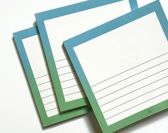 gradation color square memopads / blank notepads / cute line memopad /simple memopads / stationery supplier