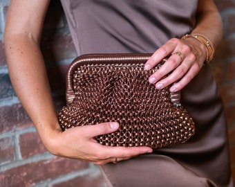 bronze evening bags clutches