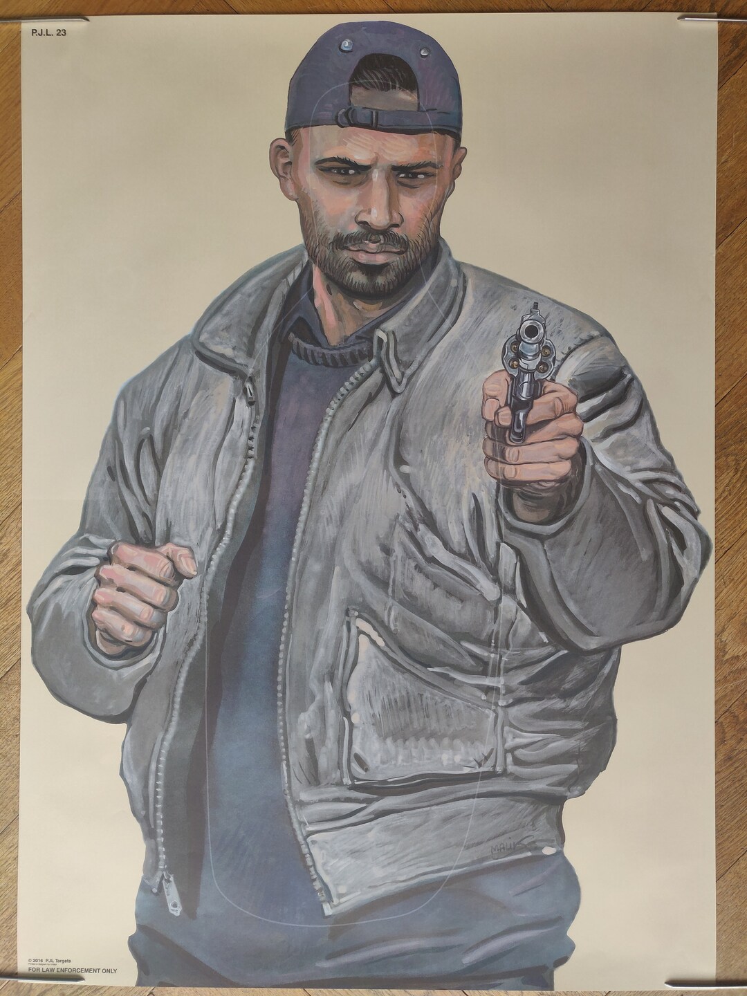 Affiche Cible Police Vintage – Malik (William Tai) Années 90
