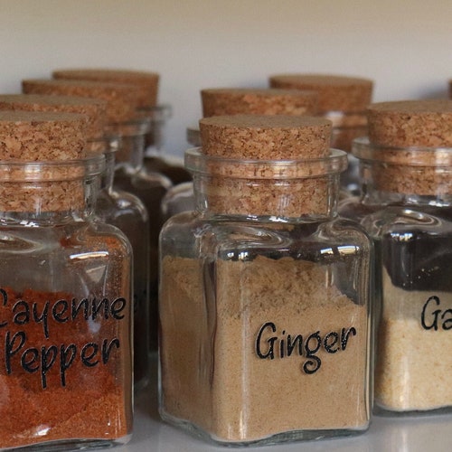 Bamboo Spice Jars Spice Jars Wooden Lid Spice Jars Glass Etsy Canada