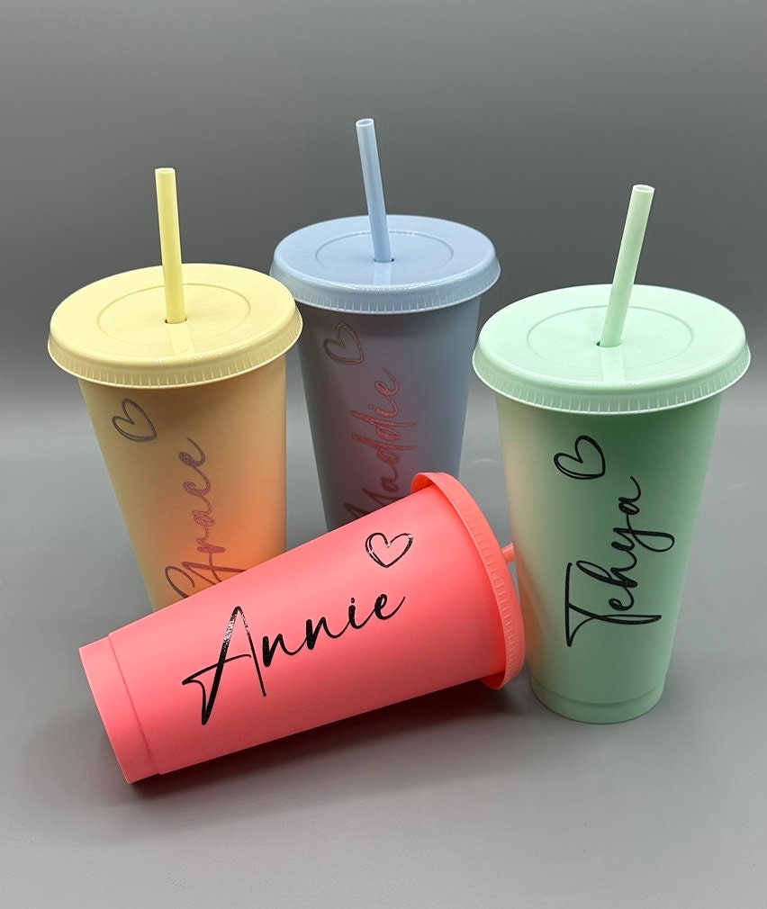Personalised Cold Cup With Lid & Straw Etsy UK