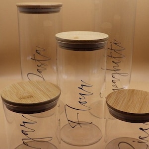 Personalised Canister Set With Bamboo Lids