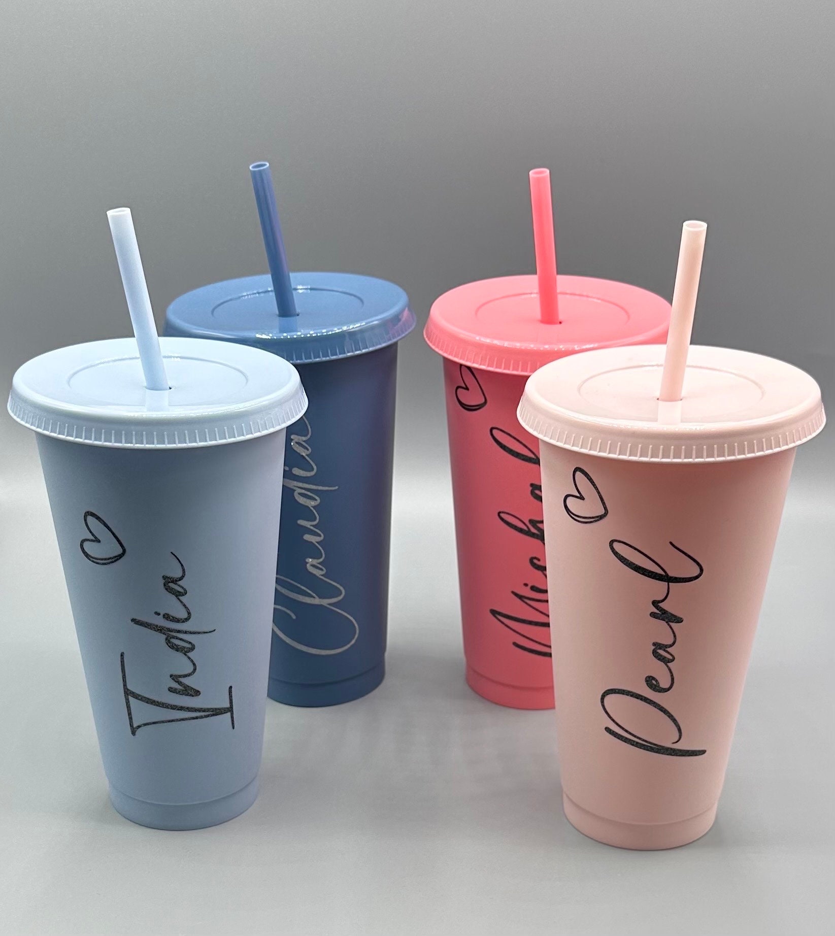 Personalised Cold Cup With Lid & Straw Etsy UK