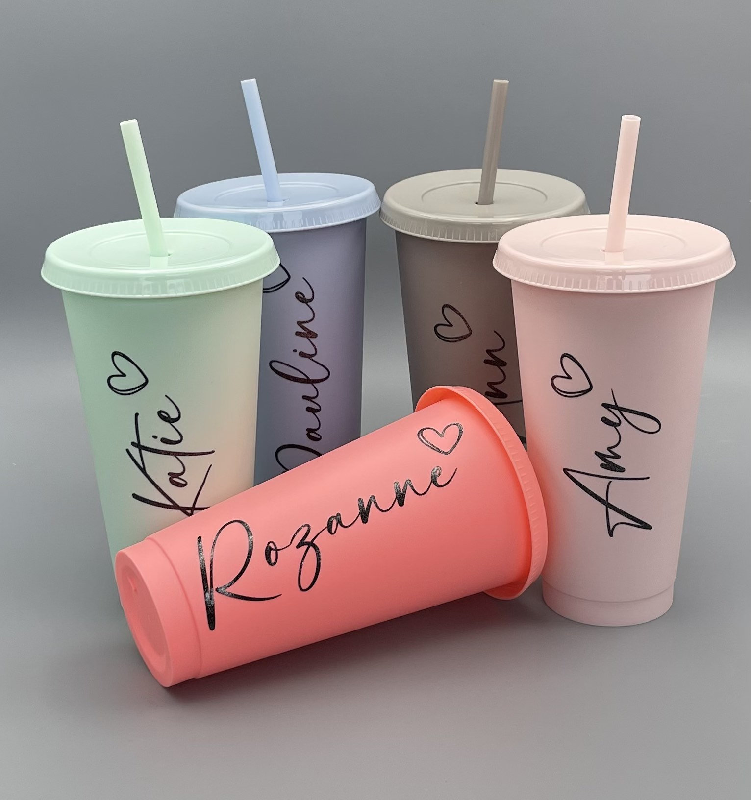 Personalised Cold Cup With Straw, Starbucks Inspired, Pastel Colours, Names  Plastic Tumbler, Cold Cup, 24oz Reusable Cold Cup, Starbucks Cup 