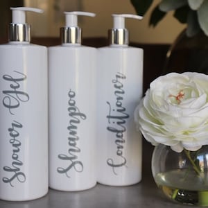Personalisierte weiße und schwarze Shampoo-Pumpflaschen