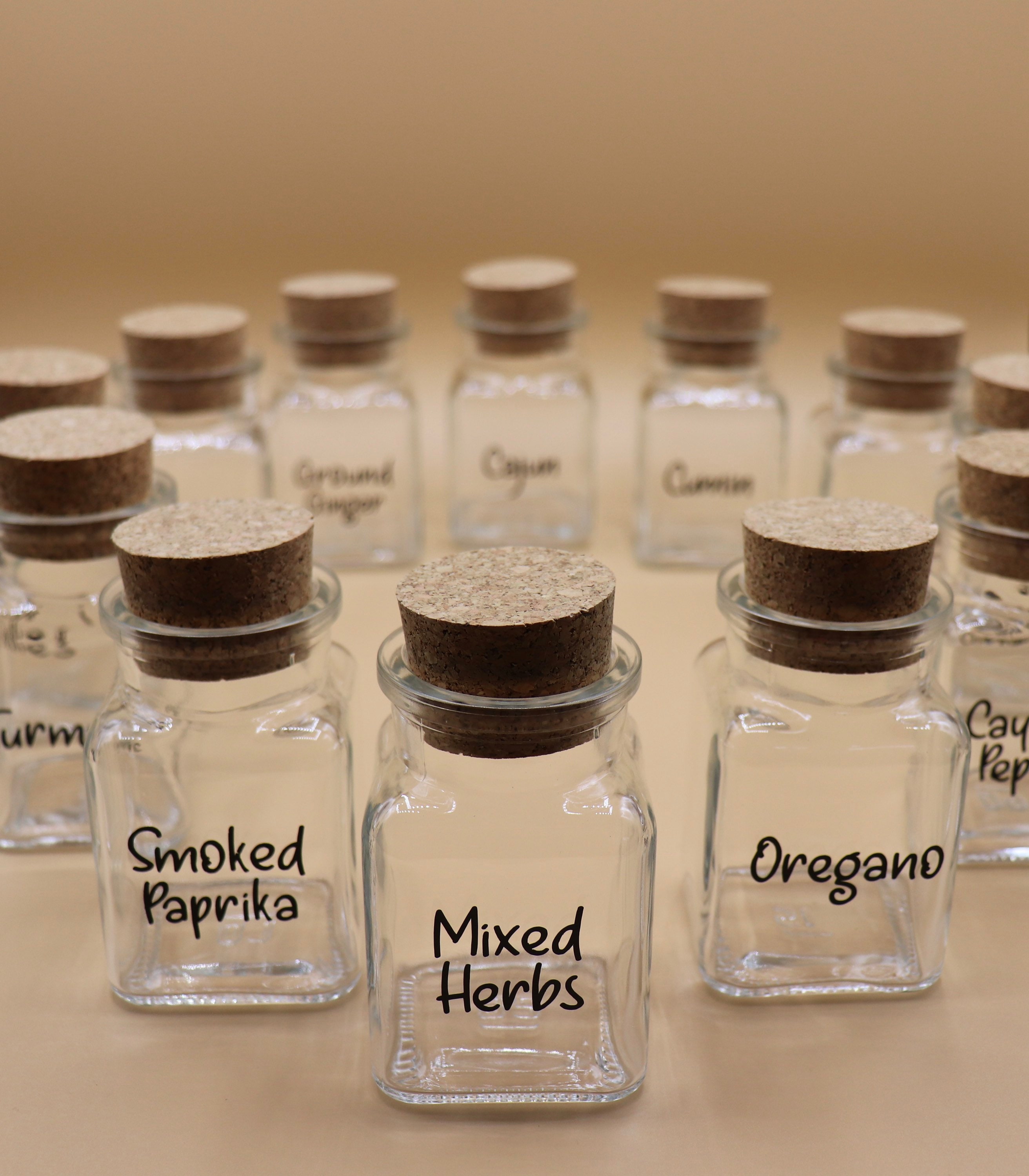Mini Glass Spice Jars With Personalised Labels Etsy