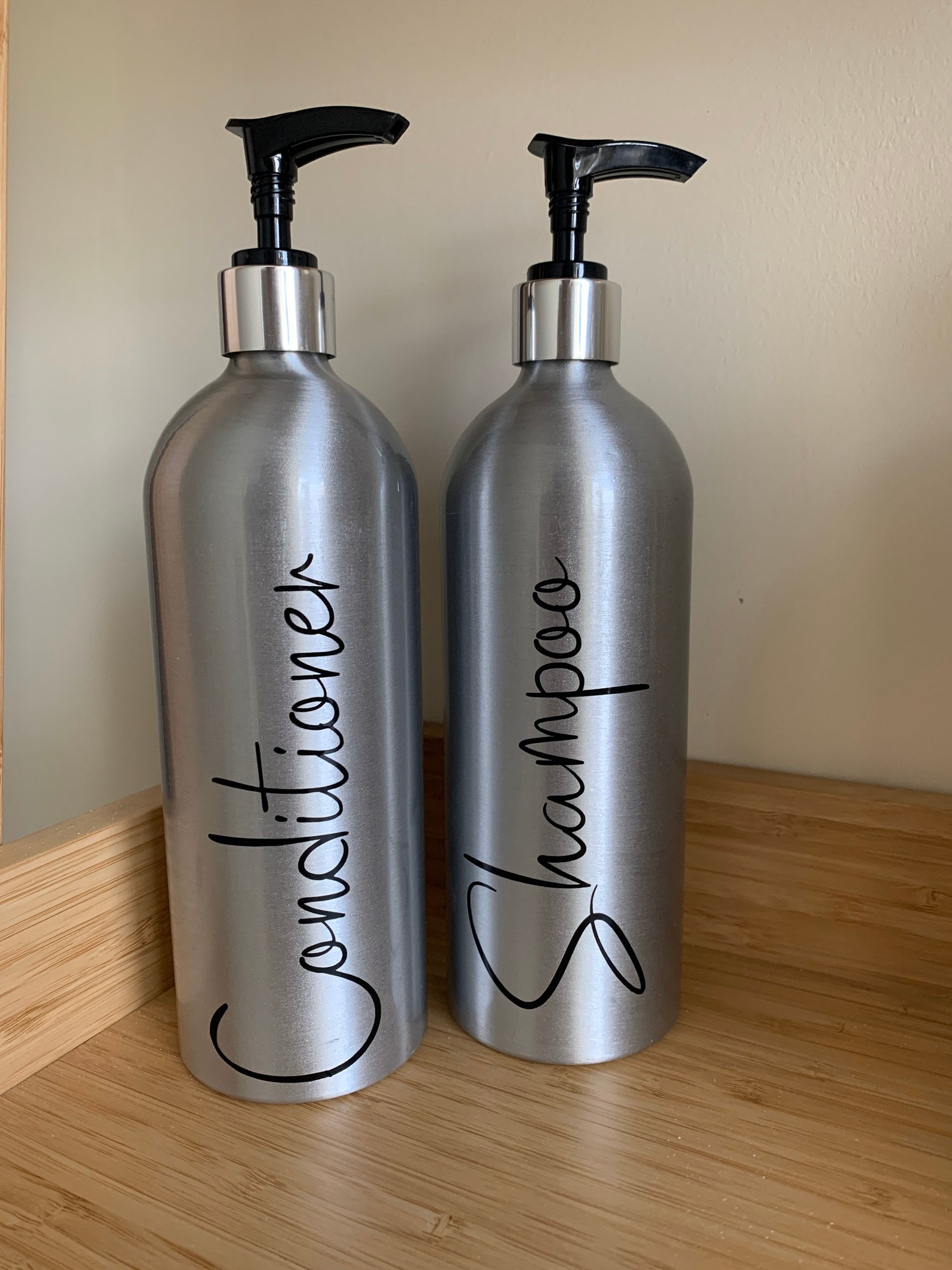Custom Shampoo Personalised Brushed Aluminium Shampoo Bottles - Etsy