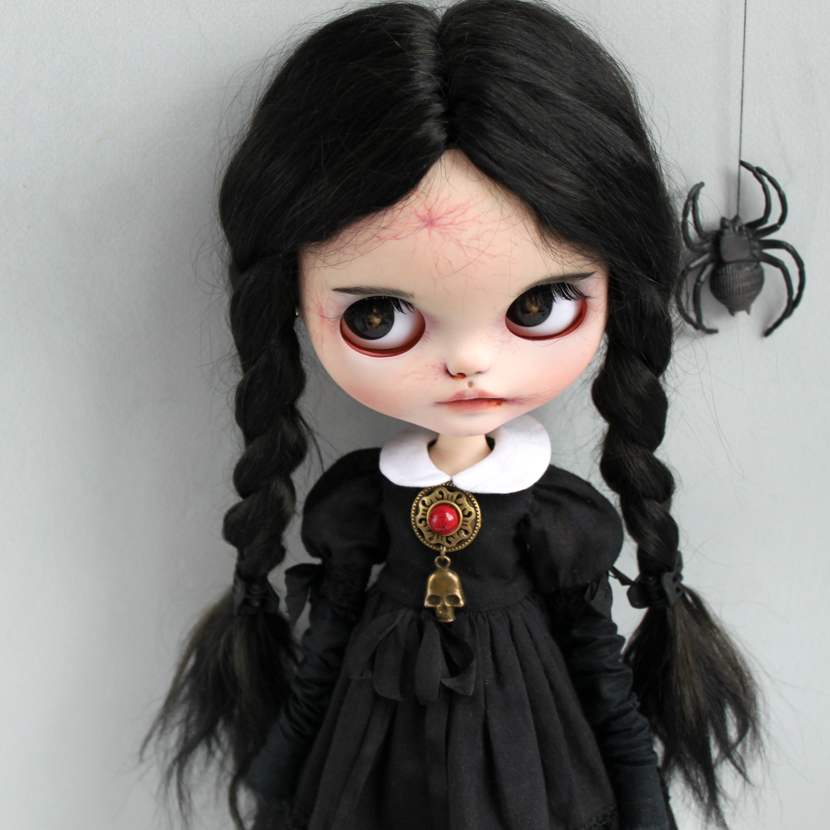 SOLD Blythe custom doll Wednesday Addams Halloween gift | Etsy