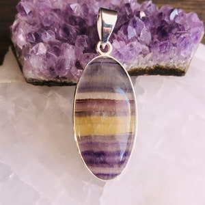 Splendid Fluorite silver pendant