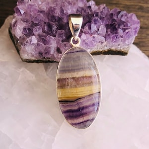Splendid Fluorite silver pendant