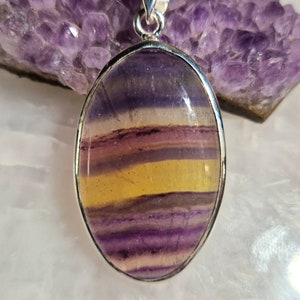 Splendid Fluorite silver pendant oval shape
