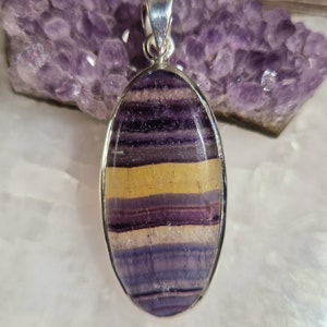 Splendid Fluorite silver pendant oval shape