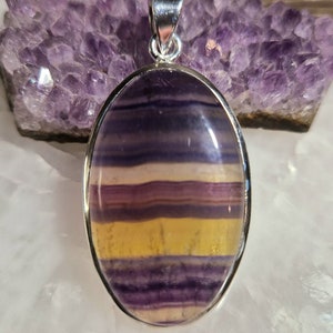 Splendid Fluorite silver pendant oval shape
