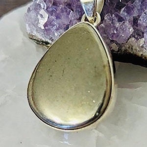Artisan crafted Pyrite sterling silver pendant drop