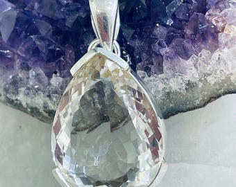 Pendentif En Argent 925 Et Cristal De Roche Ovale - Modèle P-AR-13 - Neuf Avec étiquettes, Marque Délicatement Doux