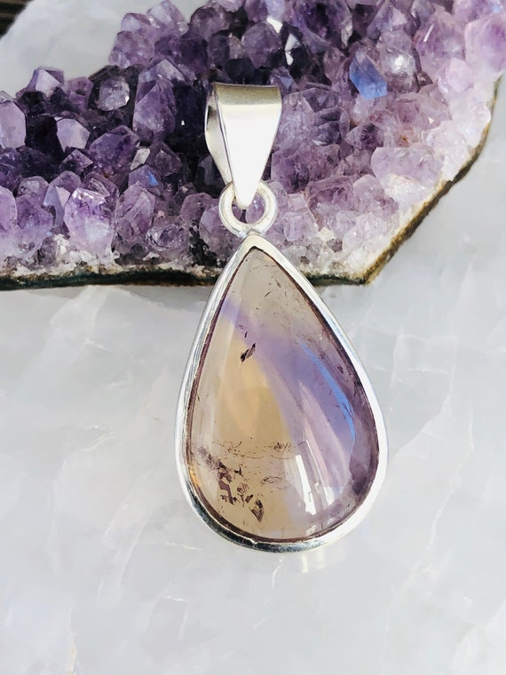 Natural Ametrine gemstone  silver pendant