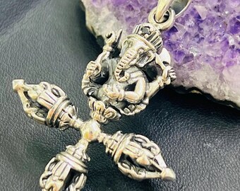 Unique handmade silver Ganesh pendant