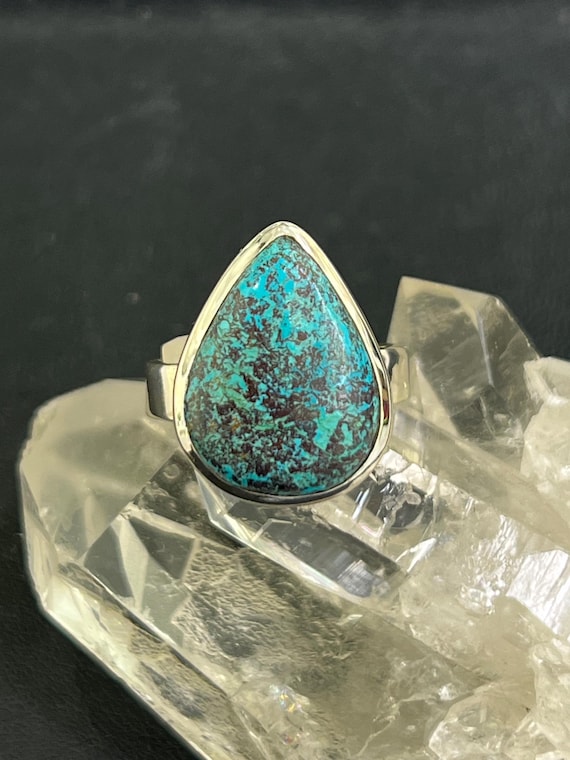 Bague En Argent 925 Avec Goutte D'or 18K - Taille Au Choix - Neuf Avec étiquettes - Bijou Sobre Et élégant