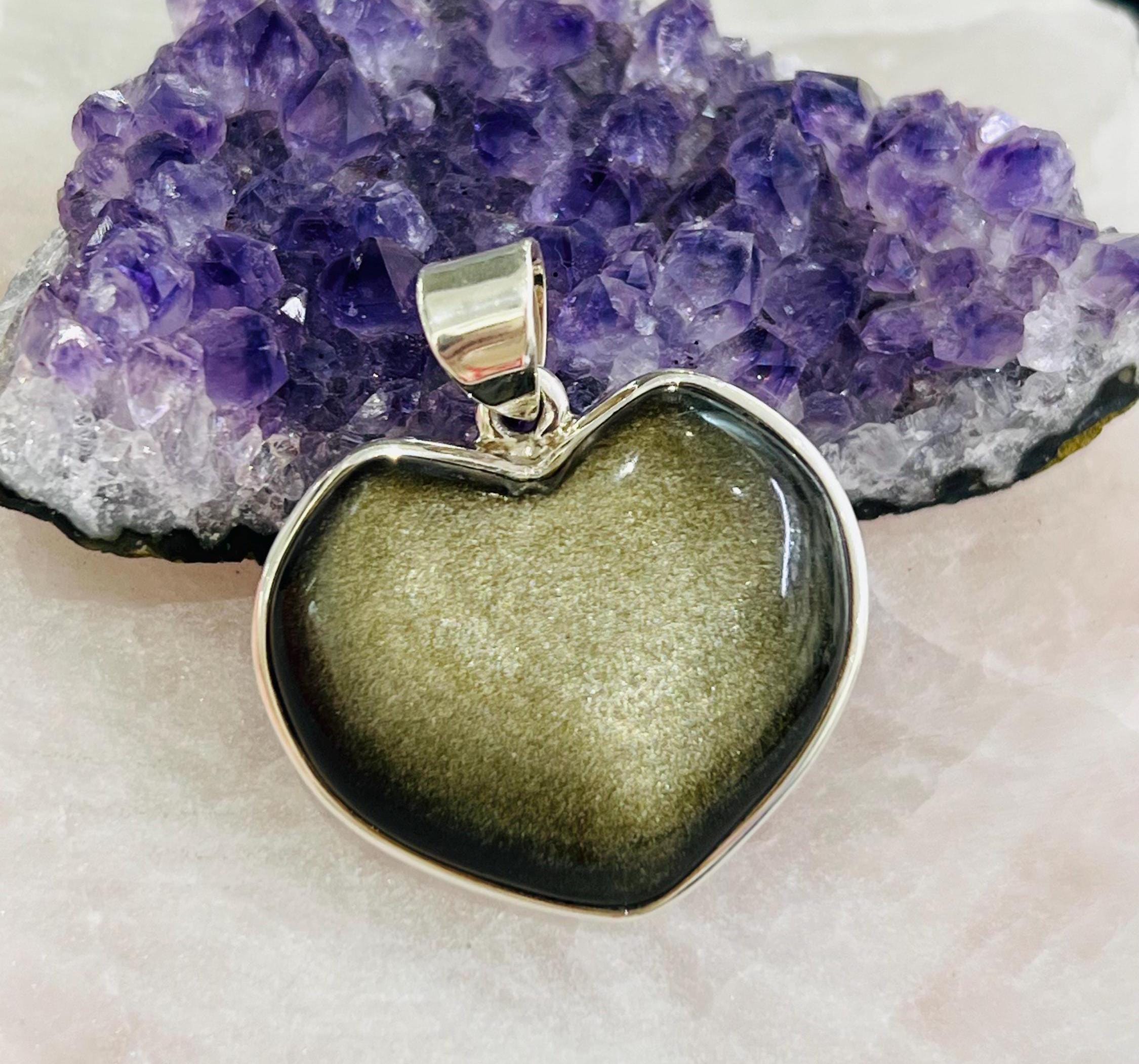 Golden obsidian heart - Etsy 日本