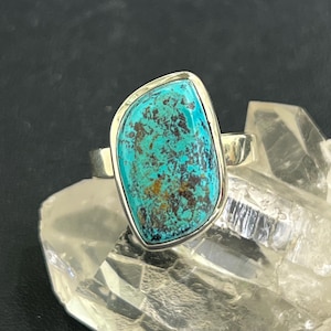 Handcrafted Adjustable Azurite Ring – Sterling Silver