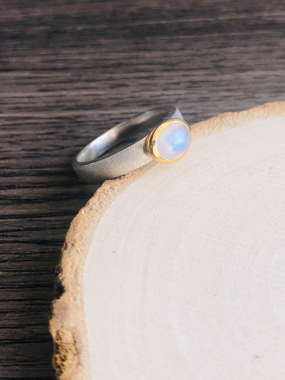 Gold plated cheap moonstone ring