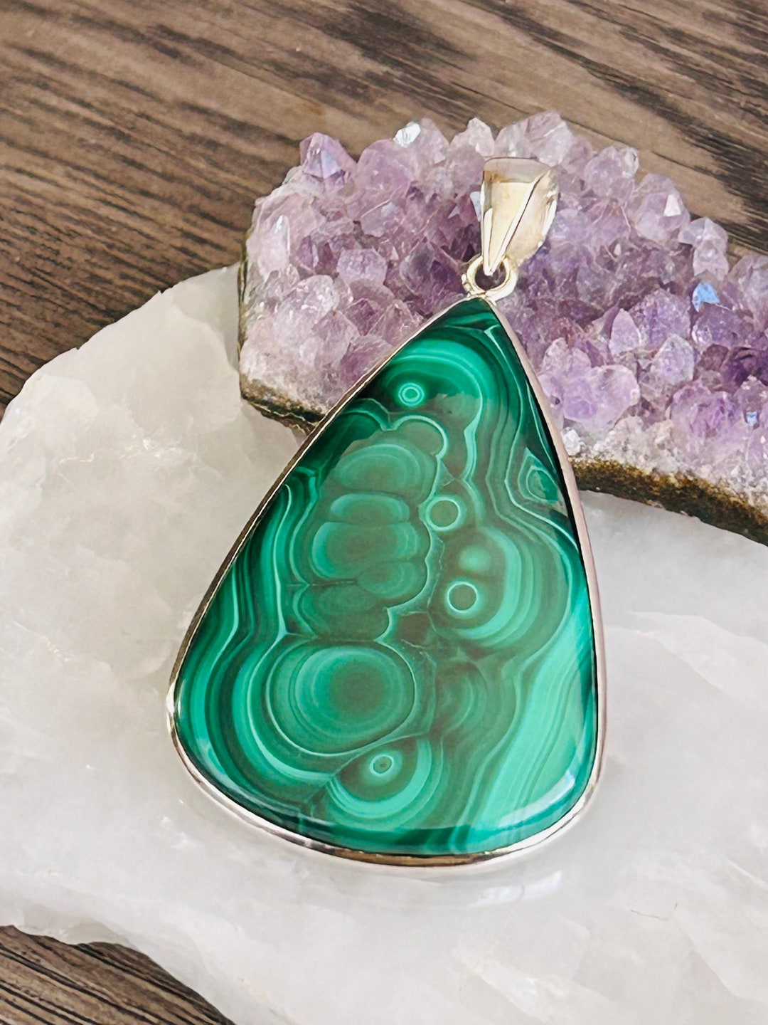 Ciondolo Simulato Zaffiro Tanzanite Pietra Preziosa Fatto A - Foto 3