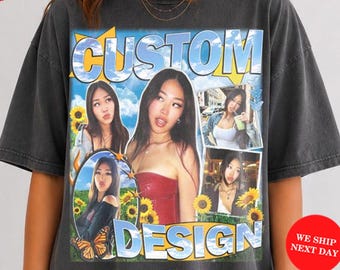 Custom Bootleg T Shirt, Custom Girlfriend Shirt, Personalized Custom Tshirt, Custom Gift for Birthday, Personalized Photo Tee