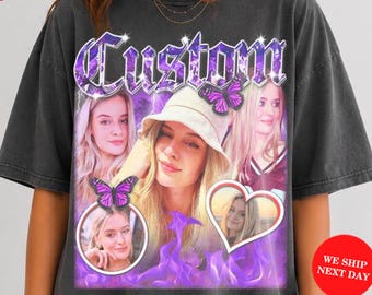 Custom Bootleg T Shirt, Personalized Face Shirt, Funny Birthday Gift, Custom Graphic Tee, Custom Girlfriend Shirt, Christmas Gifts