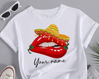 Hot Pepper Lips Sombrero T-Shirt, Cinco De Mayo Tee
