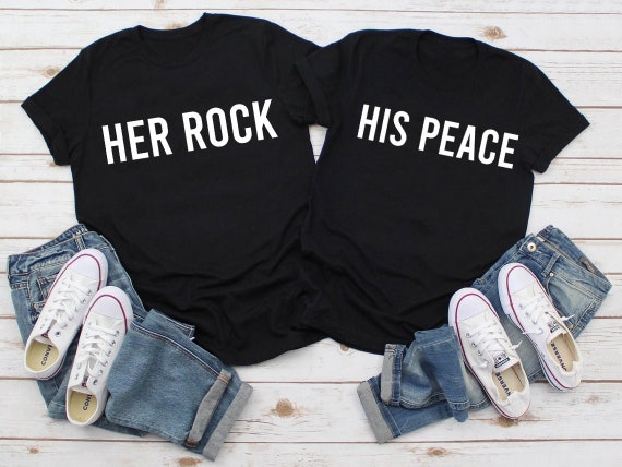 Couples Shirts His Peace and Her Rock 
