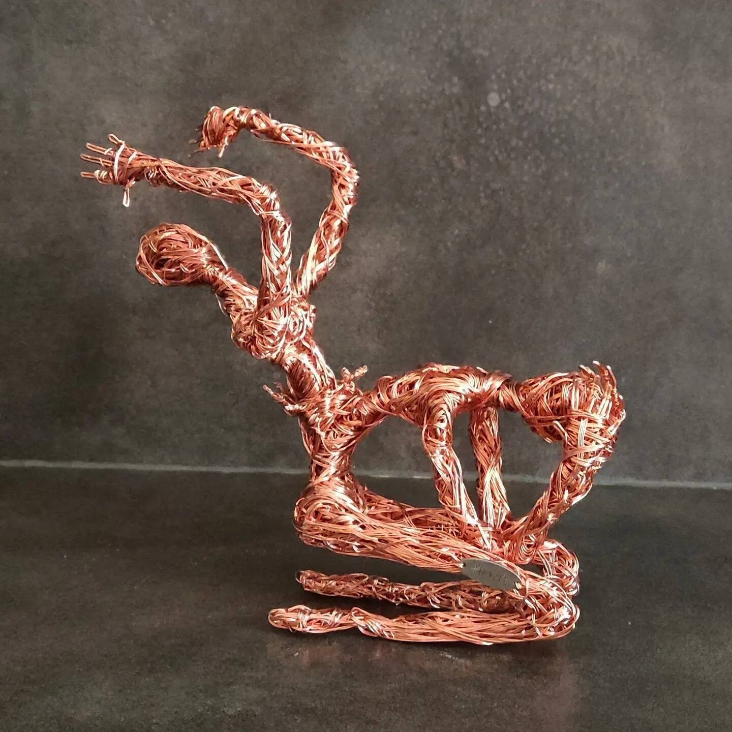 Sculpture Entièrement Faite en Fil de Cuivre
