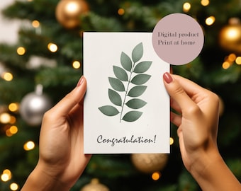Printable congratulation minimalistic card success luck
