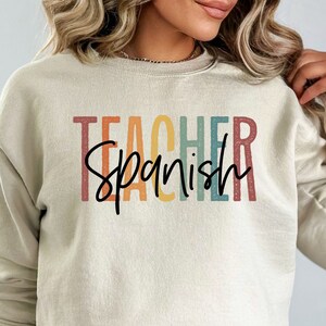 Spanish teacher shirt, long sleeve, sweatshirt, gift, back to school, Maestra, bilingual teacher