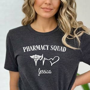 Custom Name Pharmacy Squad shirt, long sleeve, sweatshirt, hoodie, gift, personalized Pharmacist, PharmD, Pharmacy crew
