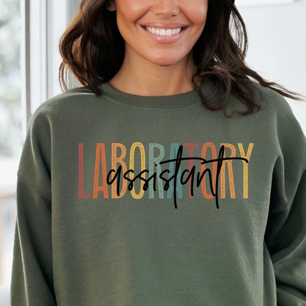 Laboratory assistant shirt, long sleeve, sweatshirt, gift, Lab tech, lab queen, cute crewneck for lab assistant, graduation gift, lab week