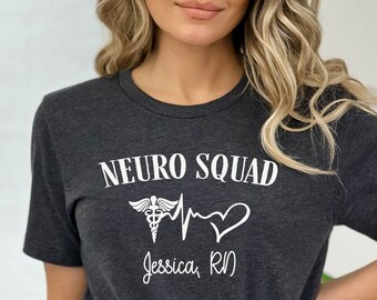 Custom Name Neuro Squad shirt, long sleeve, sweatshirt, hoodie, gift, personalized Neuro nurse, neurology neuroscience