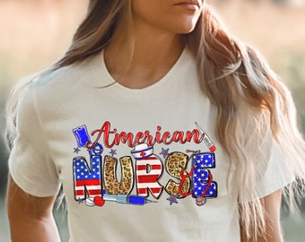 American Nurse flag shirt, long sleeve, sweatshirt, hoodie, gift, US flag nurse, usa rn, np, July 4th
