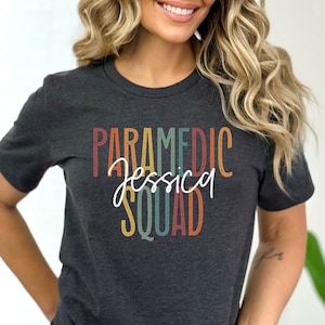 Personalized Paramedic squad shirt, long sleeve, sweatshirt, gift, custom name ER squad, EMS team, paramedics, ER physicians, graduation