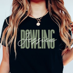 Personalized Bowling shirt, long sleeve, sweatshirt, tank top, hoodie, gift, custom name Bowling player, lover, mom