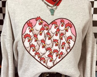 Chemise amateur de poulet, t-shirt drôle de poulet de ferme, sweat-shirt mignon de poule, chemise de ferme de campagne, sweat à capuche de maman de poulet, rétro animal de ferme sku5-117