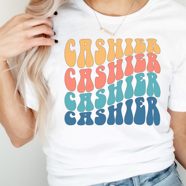 Cashier shirt, long sleeve, hoodie, sweatshirt, tank top, gift, trendy retro, gift for cashier, Checker