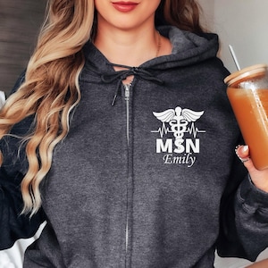 Personalized MSN shirt, long sleeve, sweatshirt, zip hoodie, gift, pocket msn graduation, master of science in nursing, msn nurse