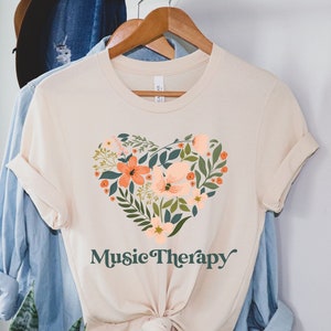 Music therapy shirt, hoodie, sweatshirt, tank top, gift, flowers, Music therapist, teacher, music squad, music lover, musician