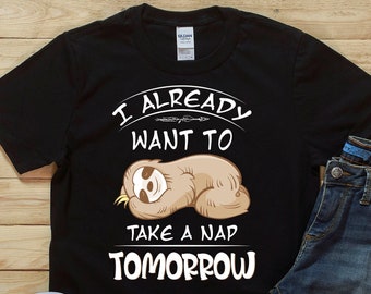 Sleepy camisa perezoso, perezoso regalo, camisa perezoso lindo, camisa de animales, camisa de día perezoso, amante perezoso